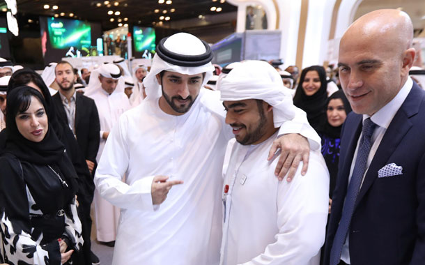 H.H. Sheikh Hamdan Makes First Video Call to Special needs students at Rashid Centre for people of determination from Avaya Stand